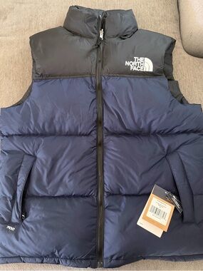The North Face Puffy Jacket in Black with White Logo
